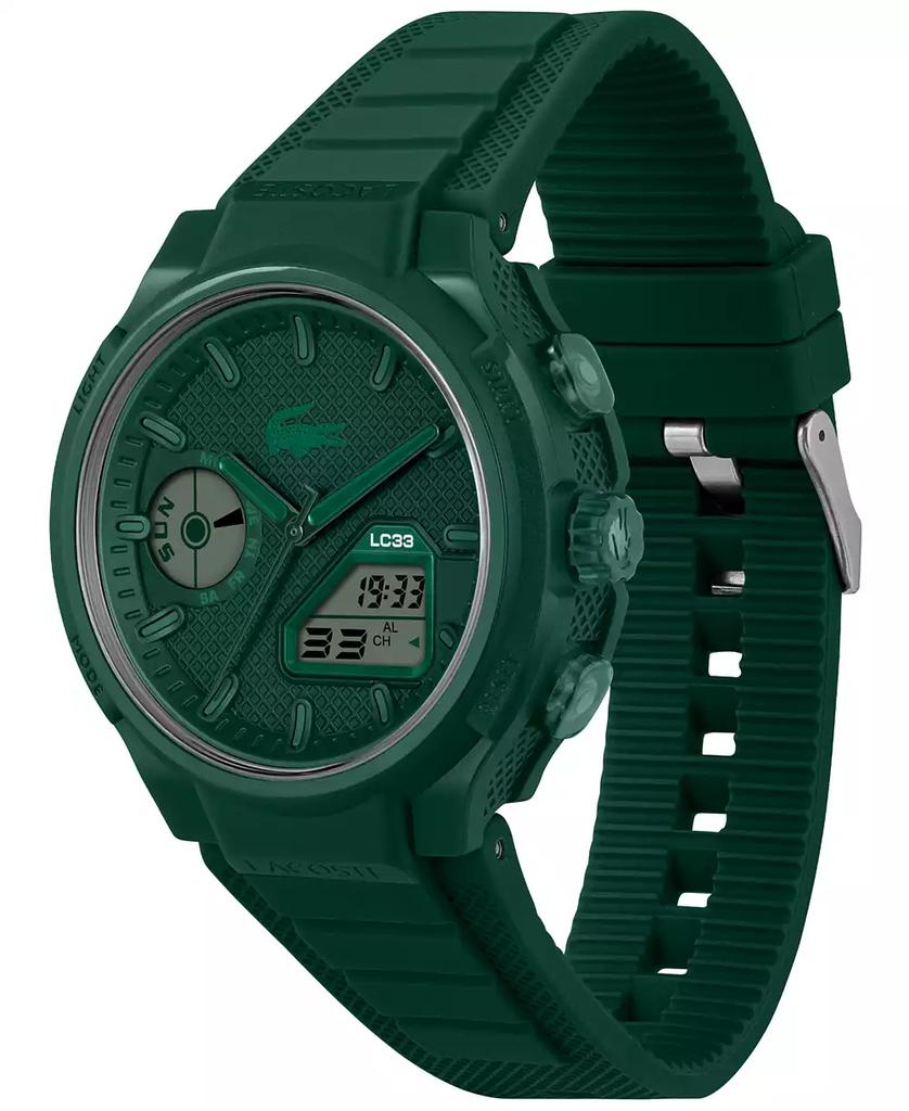 Lacoste Men's LC33 Green Silicone Strap Watch, 44.8mm