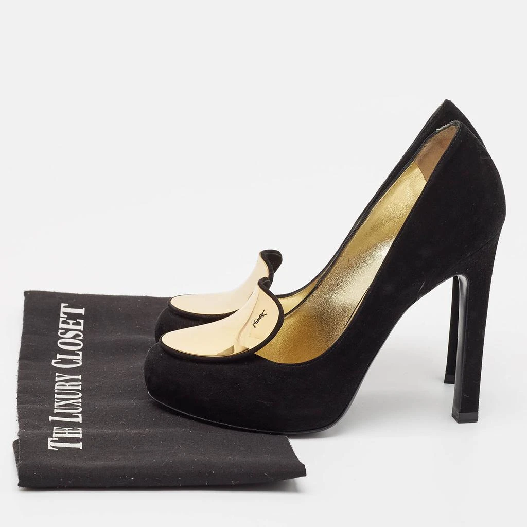 Yves Saint Laurent Yves Saint Laurent Black Suede Round Toe Pumps Size 37 9