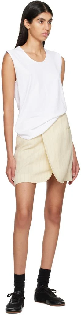 AURALEE Beige Stripe Miniskirt 4