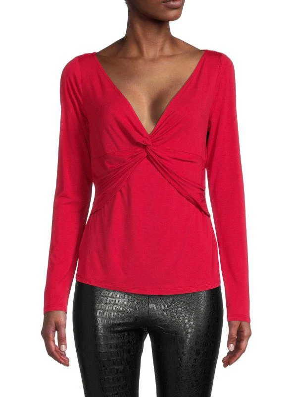 Donna Karan Plunge Twist Top 1
