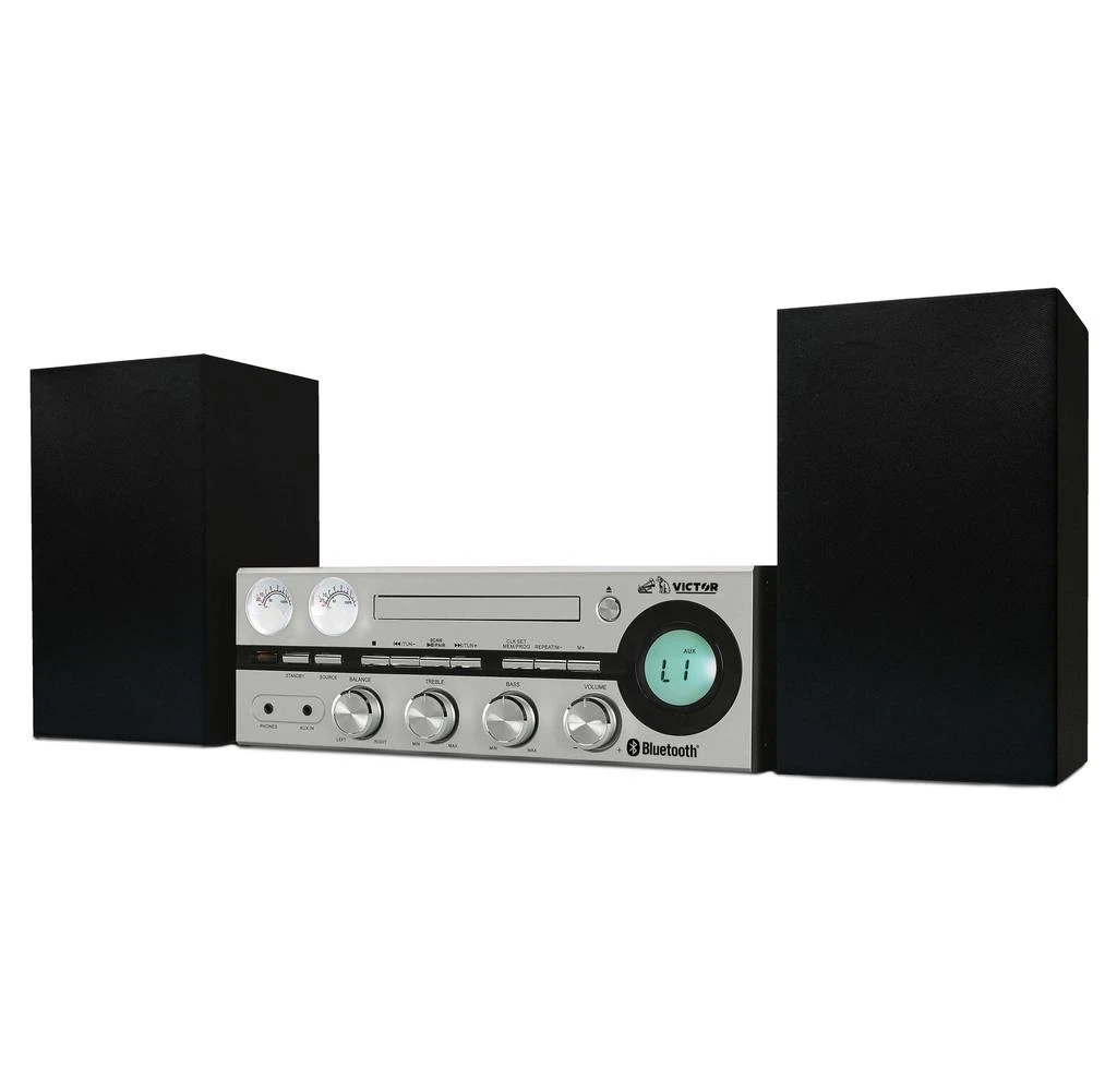 Victor Audio Victor Milwaukee 50W Desktop CD Stereo System with Bluetooth 1
