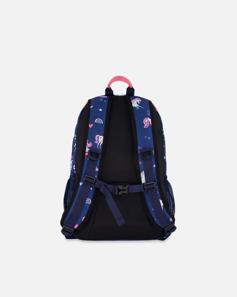 Deux par Deux Kids Backpack Navy Unicorn Print 3