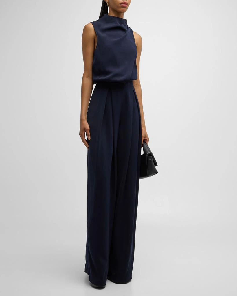 Black Halo Floella Draped Mock-Neck Jumpsuit 3