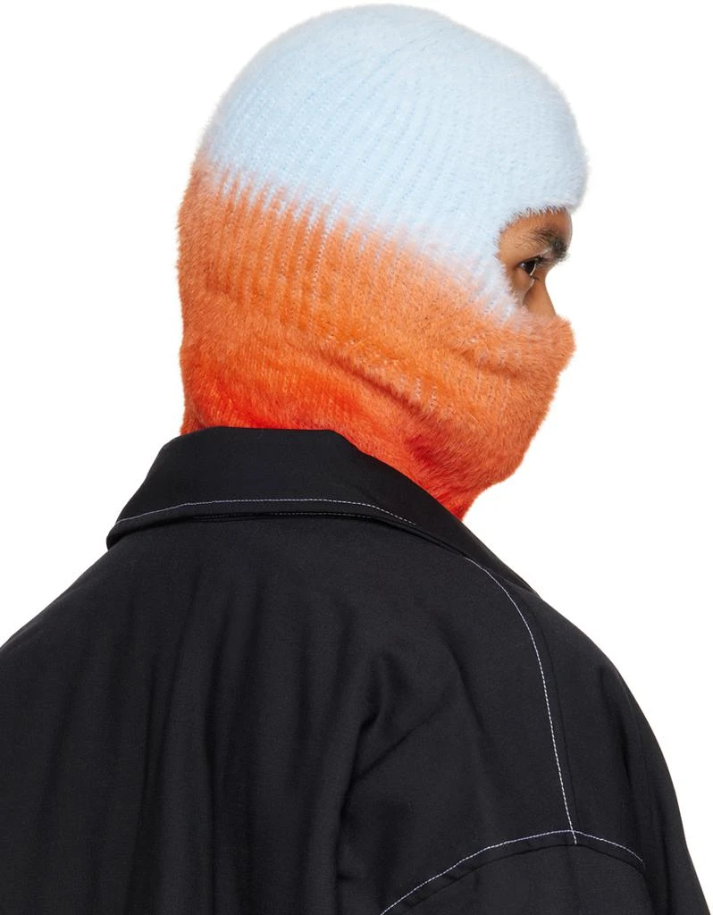 Bonsai Blue & Orange Shag Knit Balaclava 3