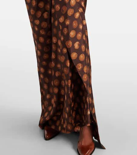 Dries Van Noten Polka-dot gathered silk maxi skirt 5