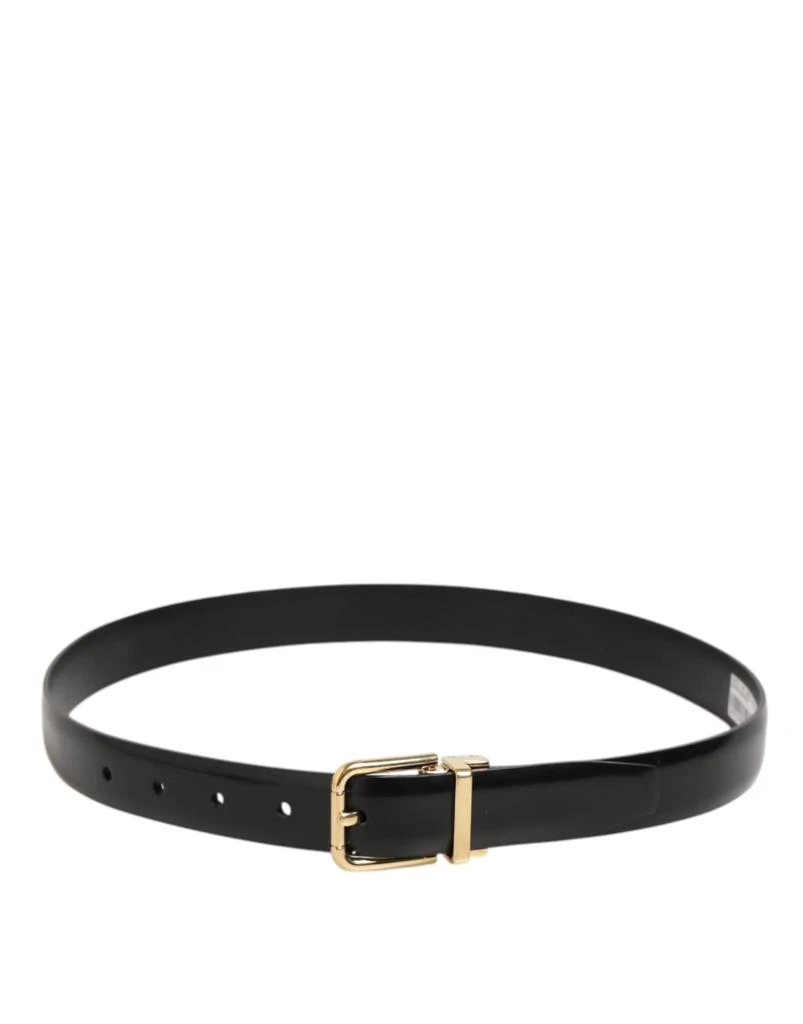 Dolce 
Gabbana Dolce 
Gabbana Black Classic Leather Gold-Tone Buckle Belt 3