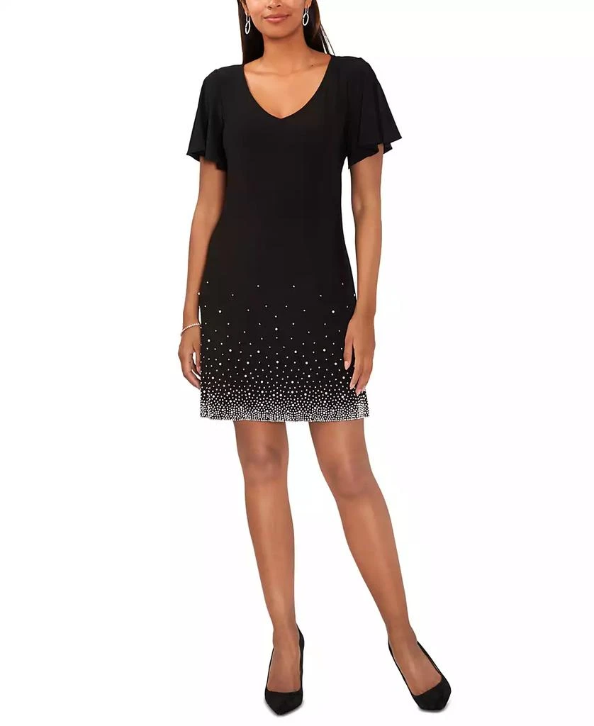 MSK Petite Embellished Flutter-Sleeve Dress 1