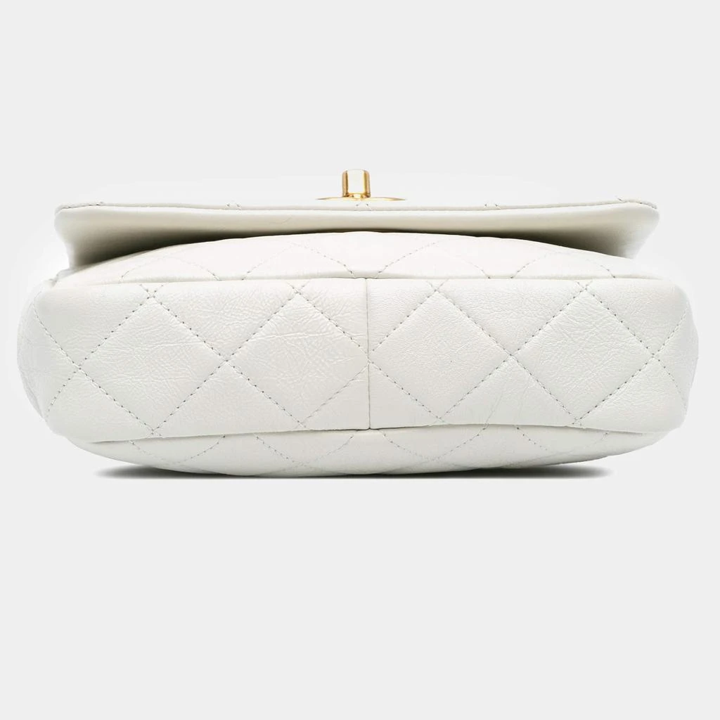 Chanel Chanel White Leather Mini Pearl Side Flap Bag 5