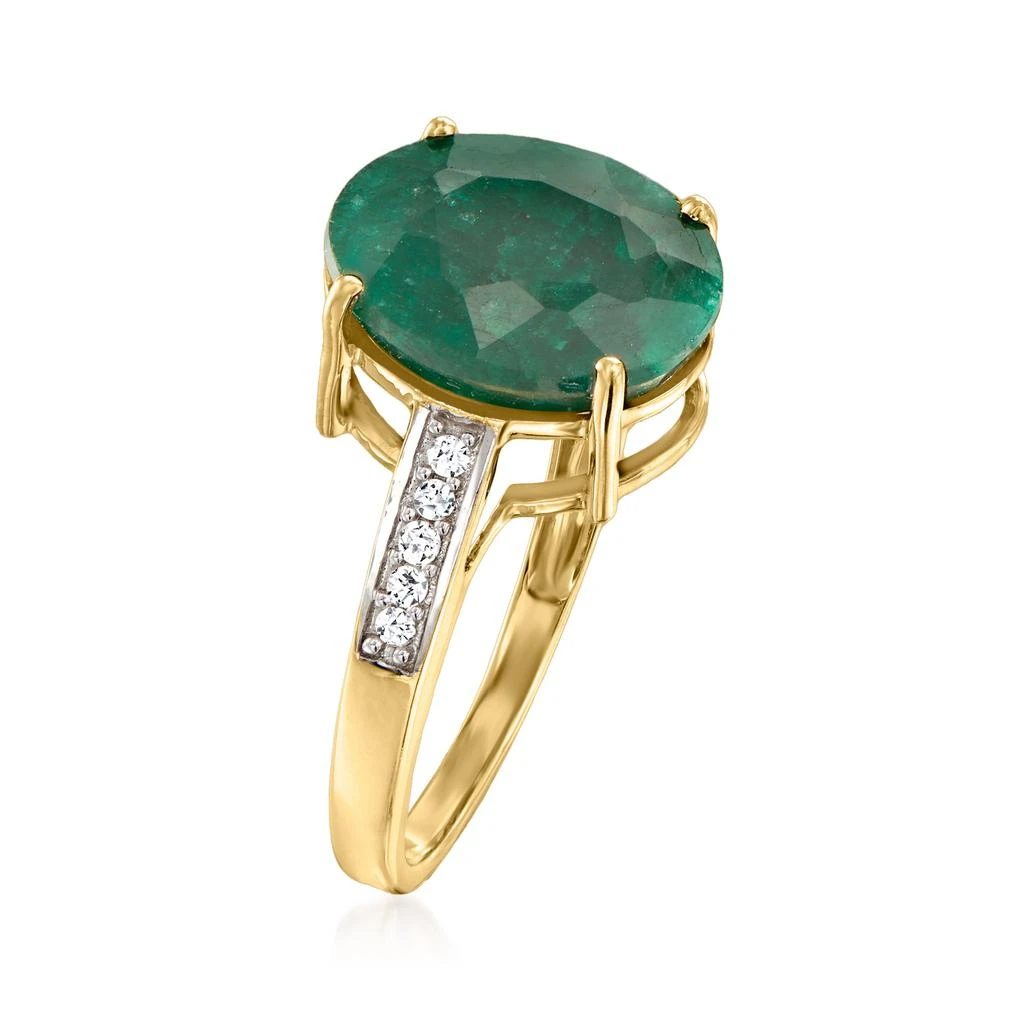 Canaria Fine Jewelry Canaria Emerald Ring With Diamond Accents in 10kt Yellow Gold 3