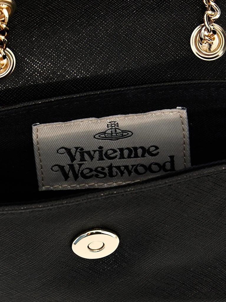 Vivienne Westwood Saffiano Small Purse Crossbody Bags Black 4