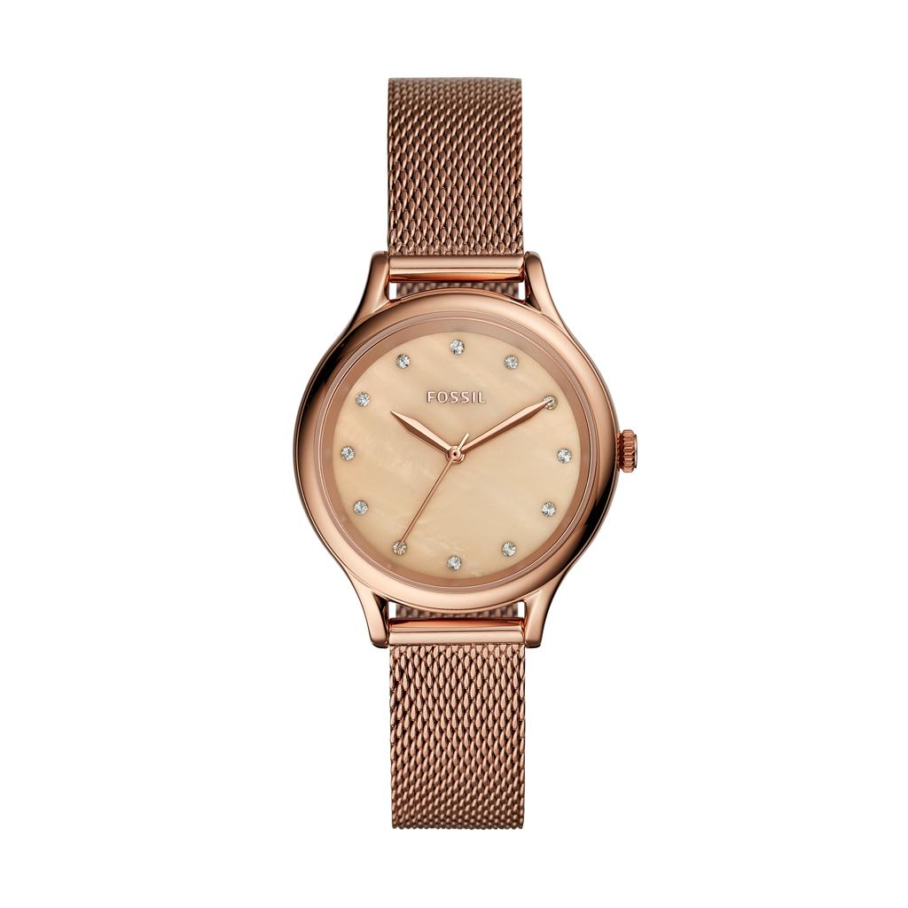 Fossil Fossil Women's Laney Three-Hand, Rose Gold-Tone Stainless Steel Watch