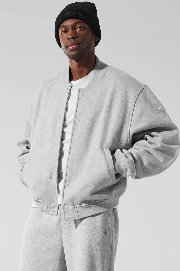 Alo Renown Varsity Jacket - Athletic Heather Grey 4