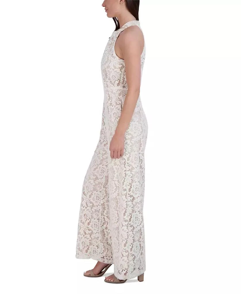 julia jordan Women's Lace Twist-Neck Wide-Leg Jumpsuit 3