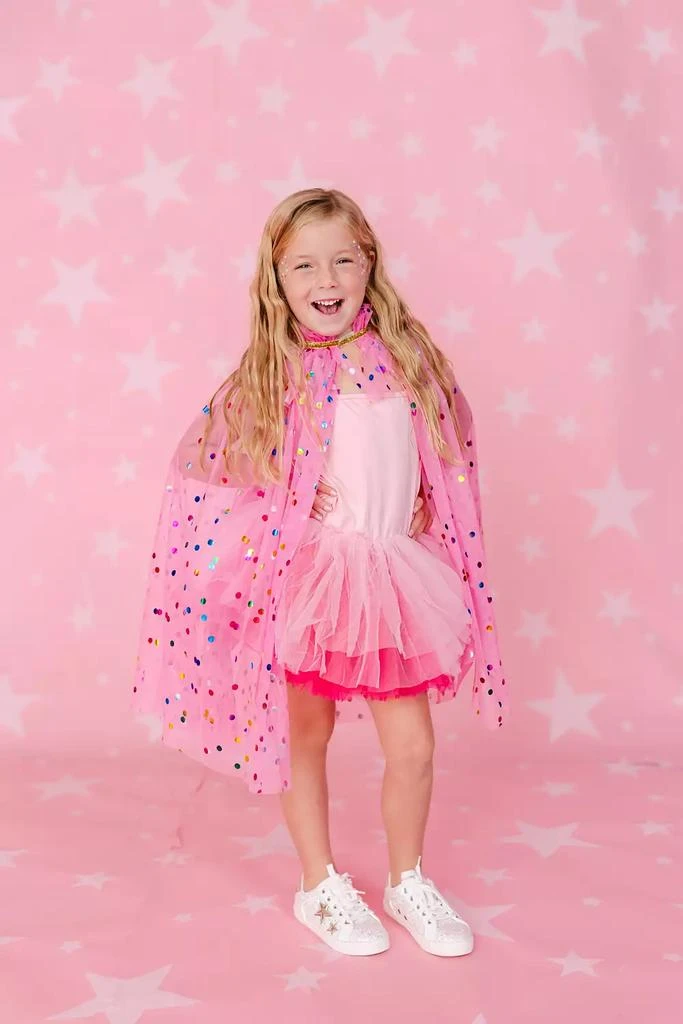Sweet Wink Girls Raspberry Confetti Cape 3