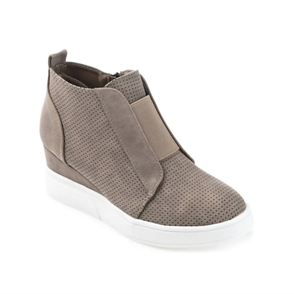 Journee Collection Journee Collection - Women's Clara Wedge Sneakers In Faux Leather 1