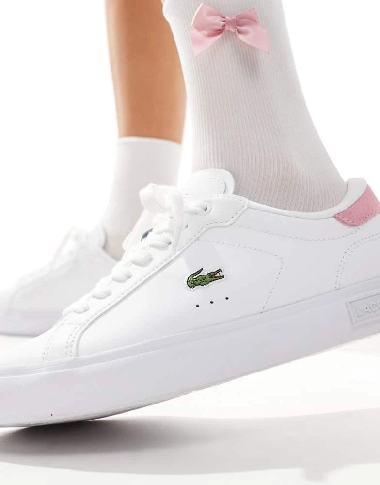 Lacoste Lacoste powercourt trainer in white/light pink 5