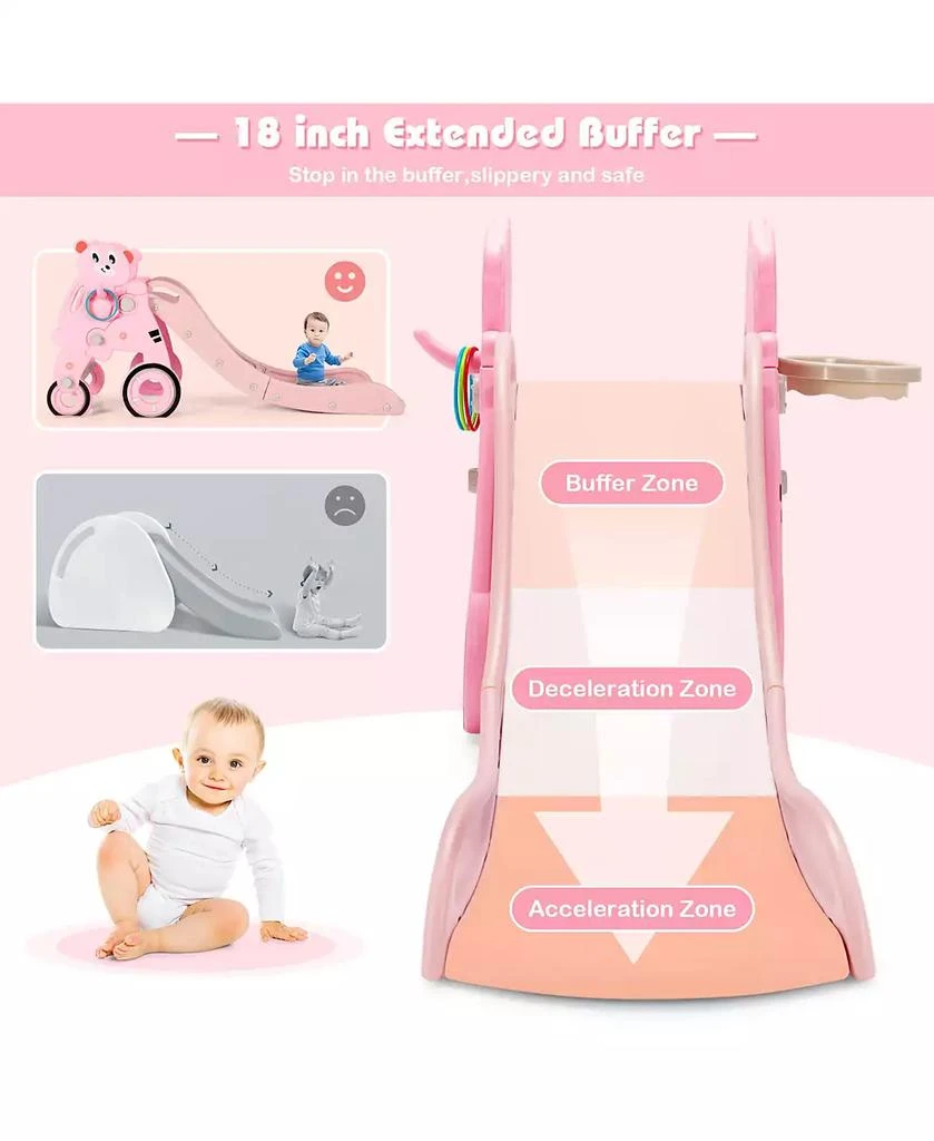 Costway 4 in 1 Foldable Baby Slide Toddler Climber Slide PlaySet w/ Ball 7