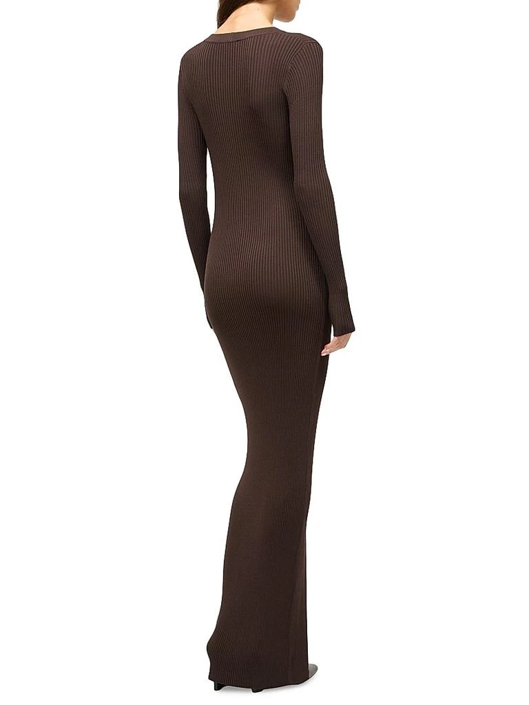 Staud Shoko Rib-Knit Long-Sleeve Maxi Dress 4