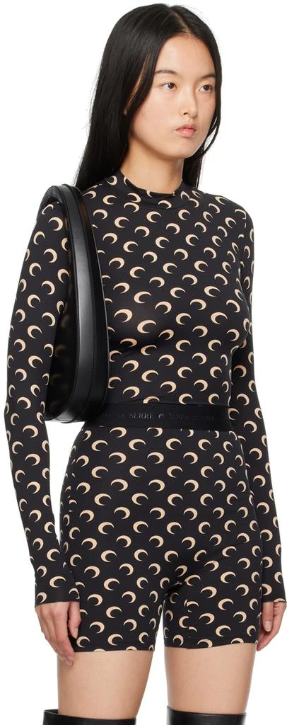 MARINE SERRE Black All Over Moon Second Skin Turtleneck 2