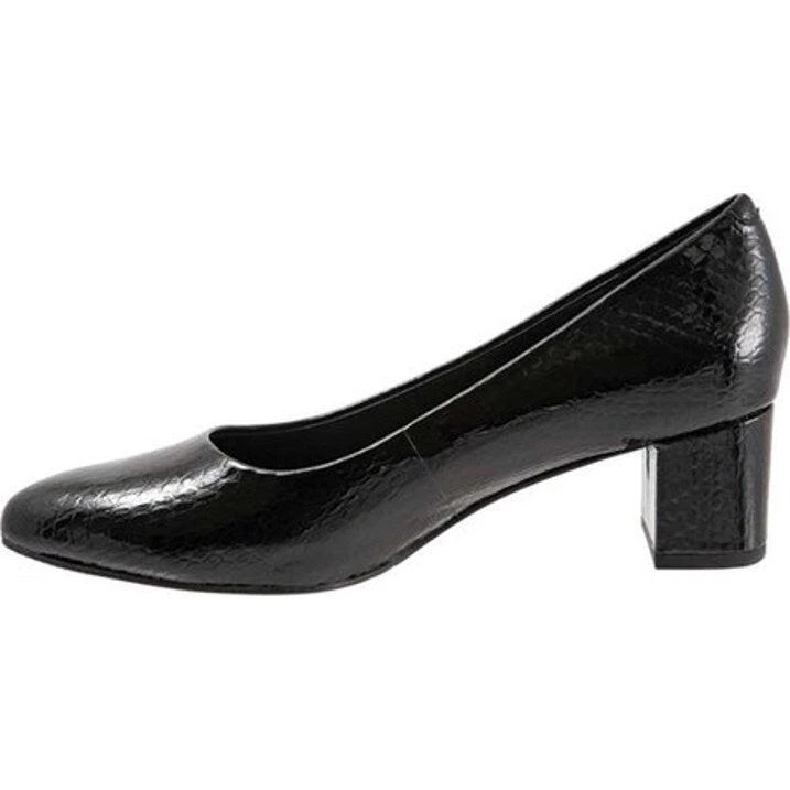 Trotters Kari Pump Womens 8.5 Black Nappa Leather Pointed Toe Block Heel ZPO3212 2