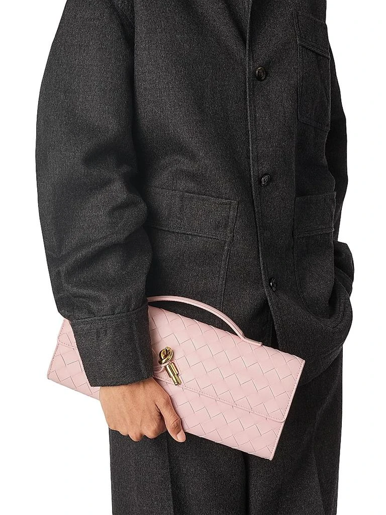 Bottega Veneta Andiamo Intrecciato Leather Top-Handle Clutch 2