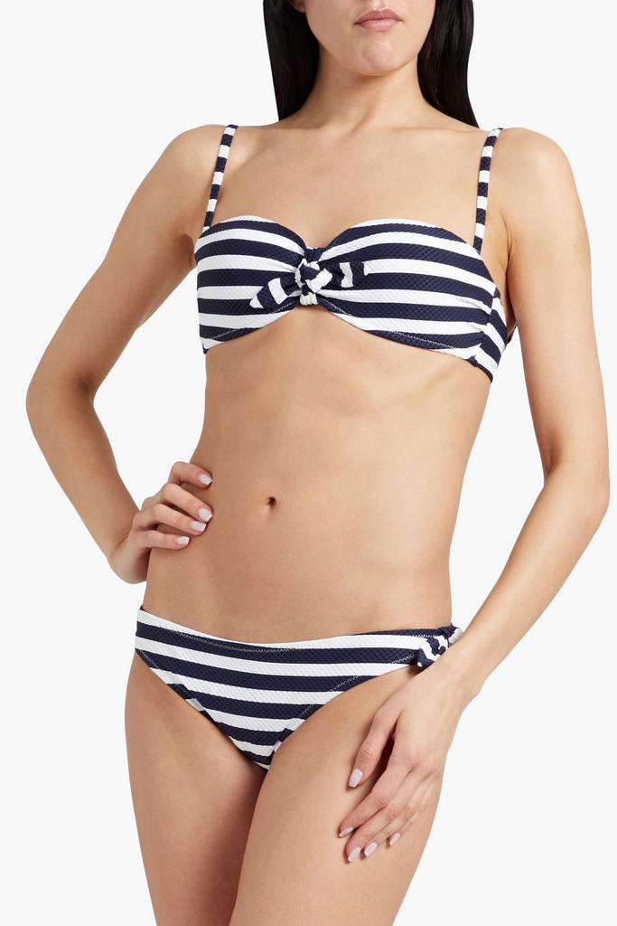 Heidi Klein Striped stretch-seersucker low-rise bikini briefs