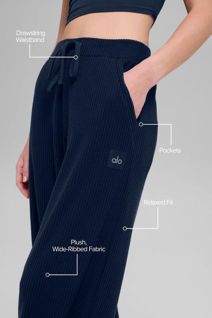 Alo Muse Wide Leg Pant - Navy - Joggers - Free Shipping - BeyondStyle