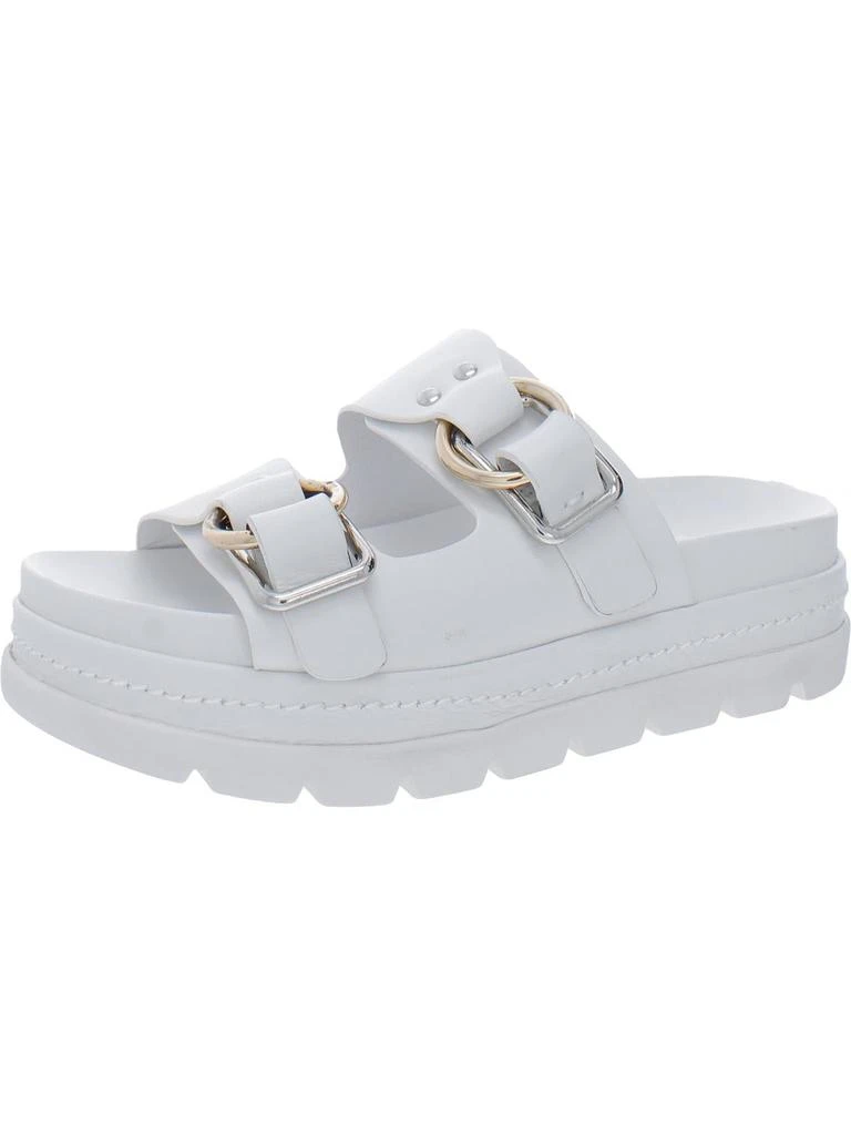 J/Slides BAHA Womens Leather Footbed Platform Sandals 12