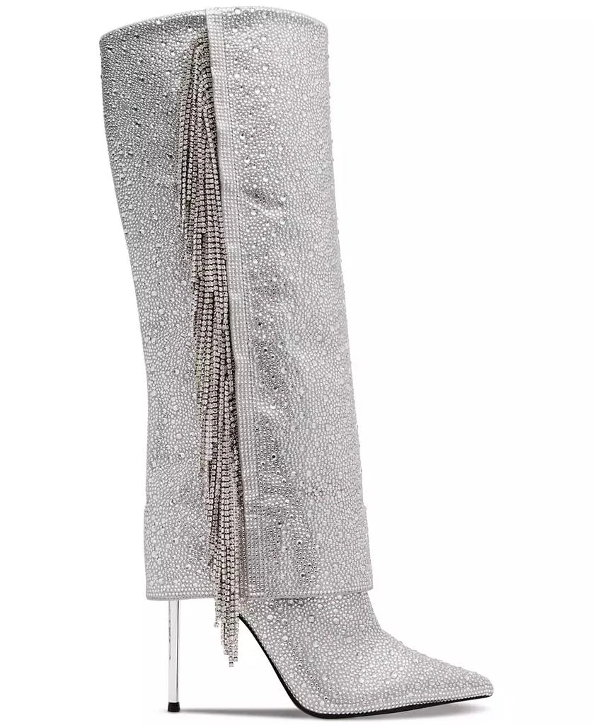 Steve Madden Women's Sanya Rhinestone Stiletto Cuffed Tall Dress Boots 2