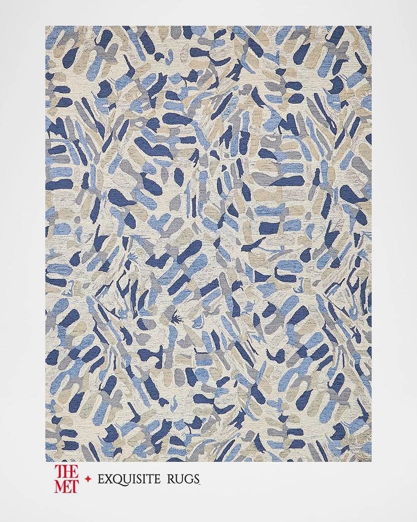 Exquisite Rugs Botanica Hand-Tufted Navy/Ivor Rug, 9' x 12' 1