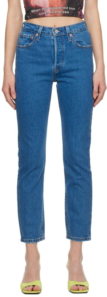 Levi's Blue 501 Original Cropped Jeans 1