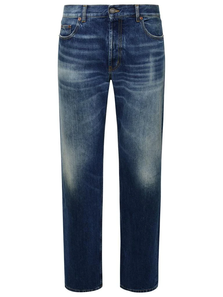 Saint Laurent Saint Laurent Logo Patch Straight Leg Jeans 1