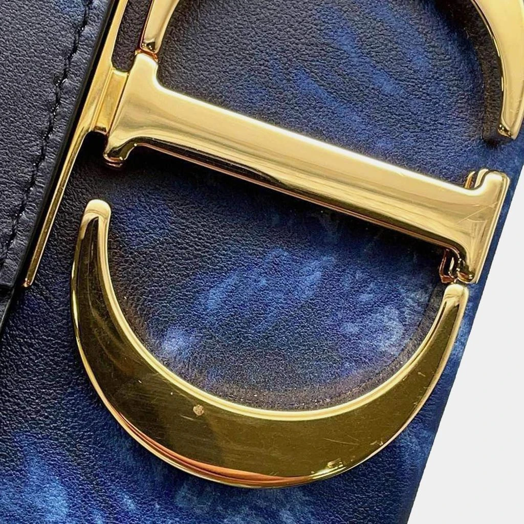 Dior Dior Blue Leather Graphic Print 30 Montaigne Box Bag 11