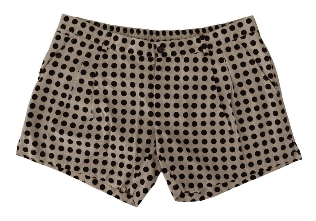 Dolce & Gabbana Dolce & Gabbana Black White Polka Dots Cotton Linen Shorts 1