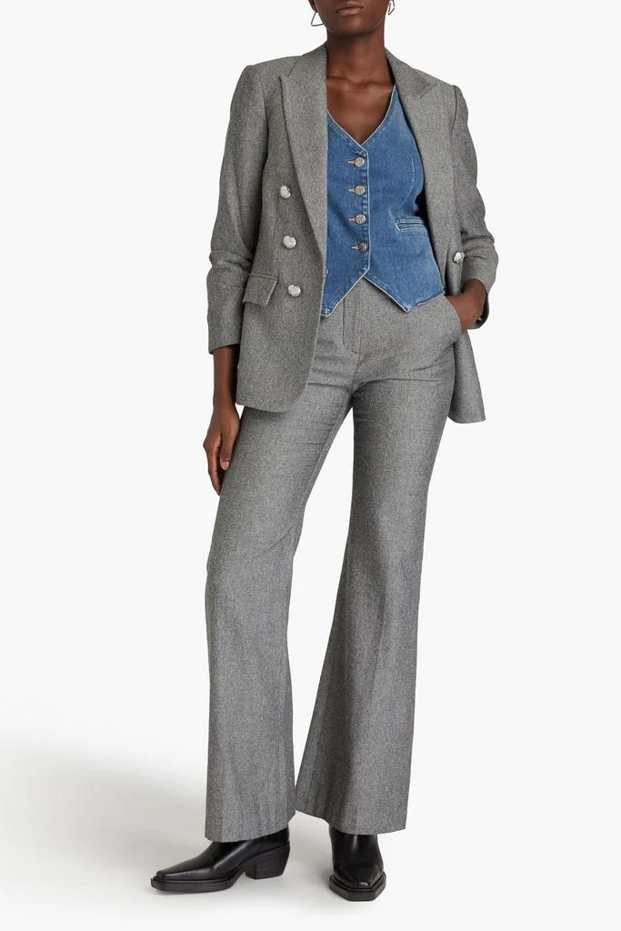 VERONICA BEARD Lebone cotton-blend tweed flared pants 2