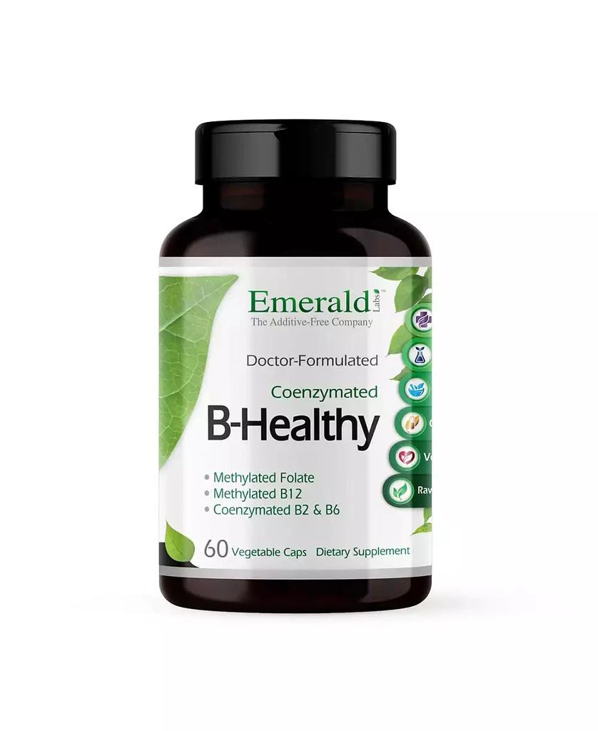 Emerald Labs B-Healthy - With L-5 Methyltetrahydrofolate (5-MTHF) Coenzymated Folic Acid as Folate for Energy, Stress, Cognitive and Immune Support - 60 Vegetable Capsules