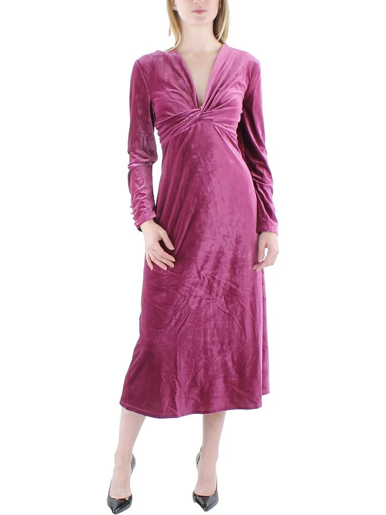 Maggy London Womens Velvet Midi Cocktail and Party Dress 1