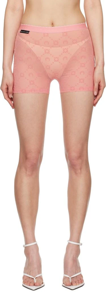 MARINE SERRE SSENSE Exclusive Pink Recycled Flock Mini Shorts 1