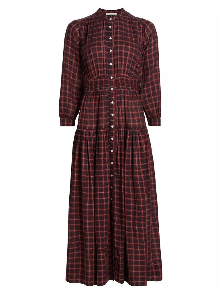DÔEN Annika Plaid Cotton Midi-Dress 1