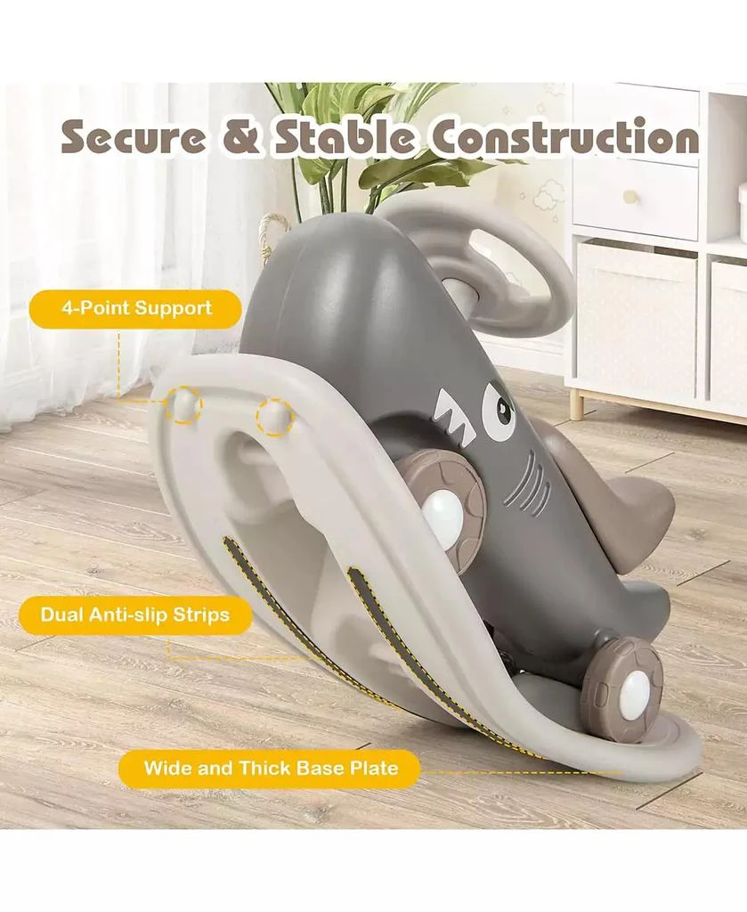 Costway Convertible Rocking Horse & Sliding Car with Detachable Balance Board 6
