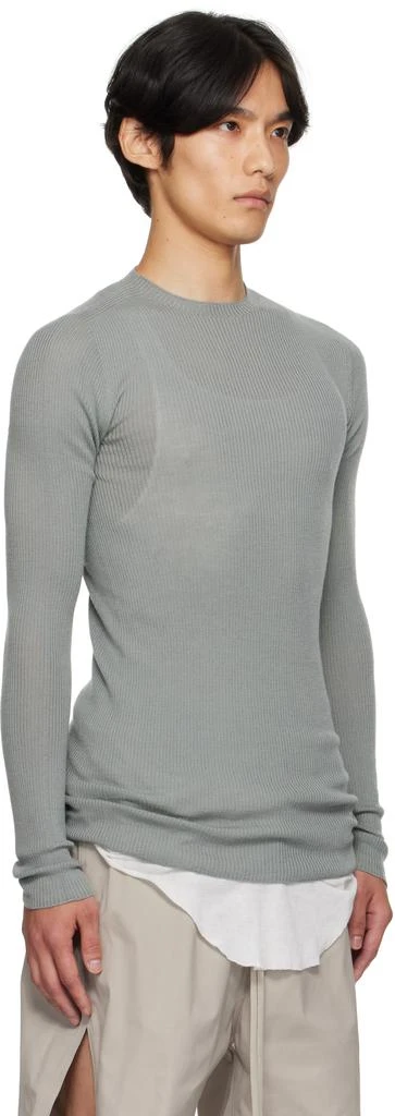 Rick Owens Blue Concordians Ribbed Round Neck Sweater 2
