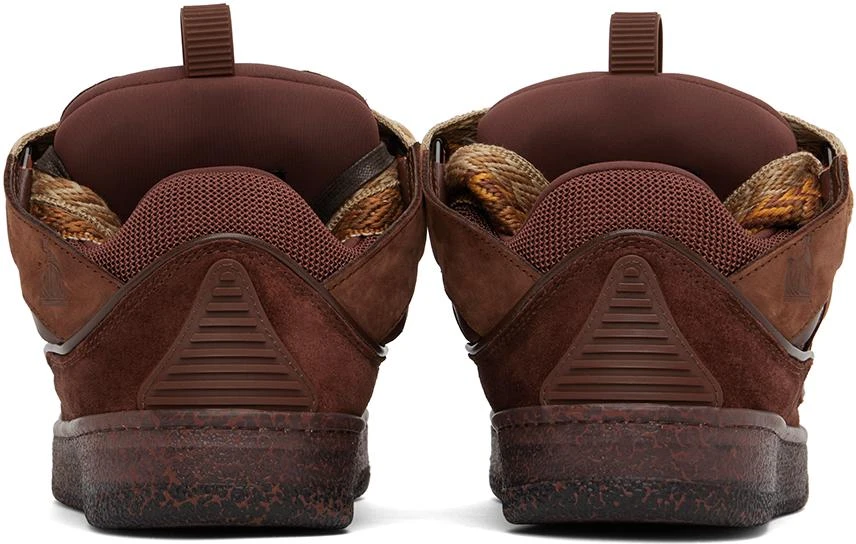 Lanvin Brown Leather Curb Sneakers 2