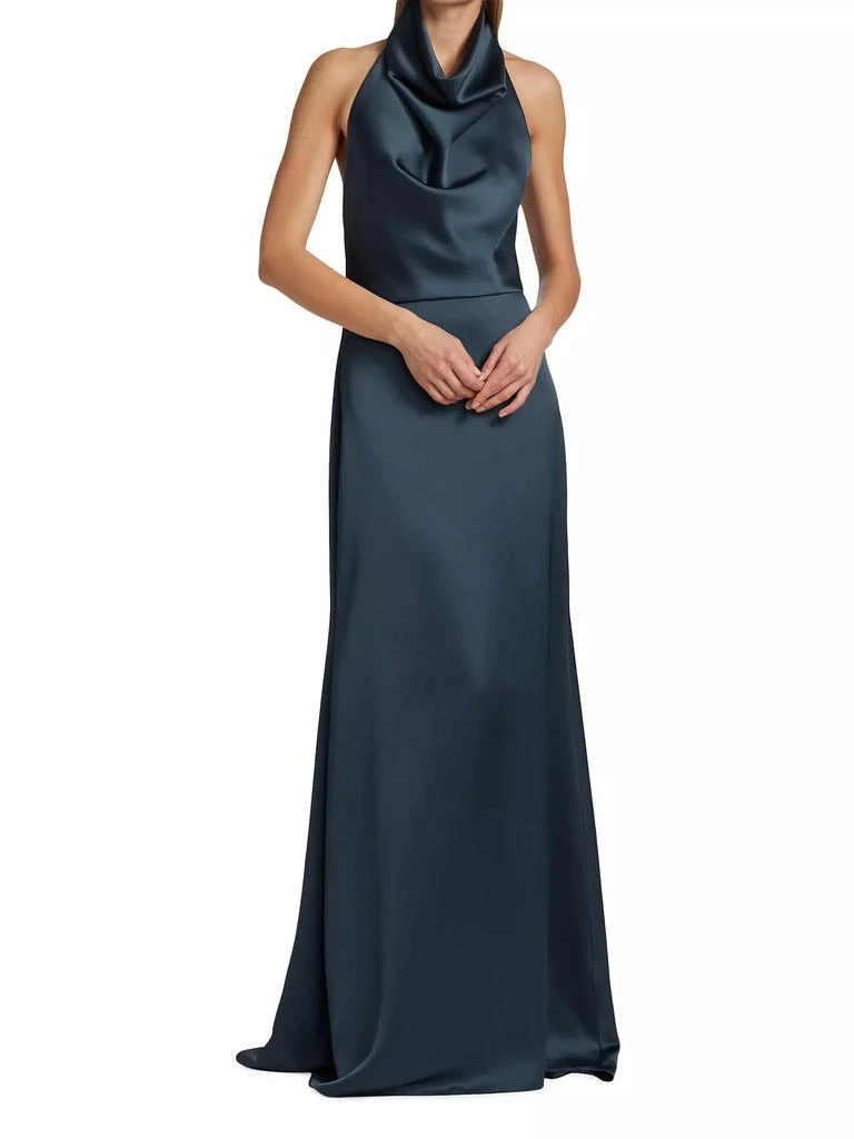 Amsale Satin Halter Gown 3