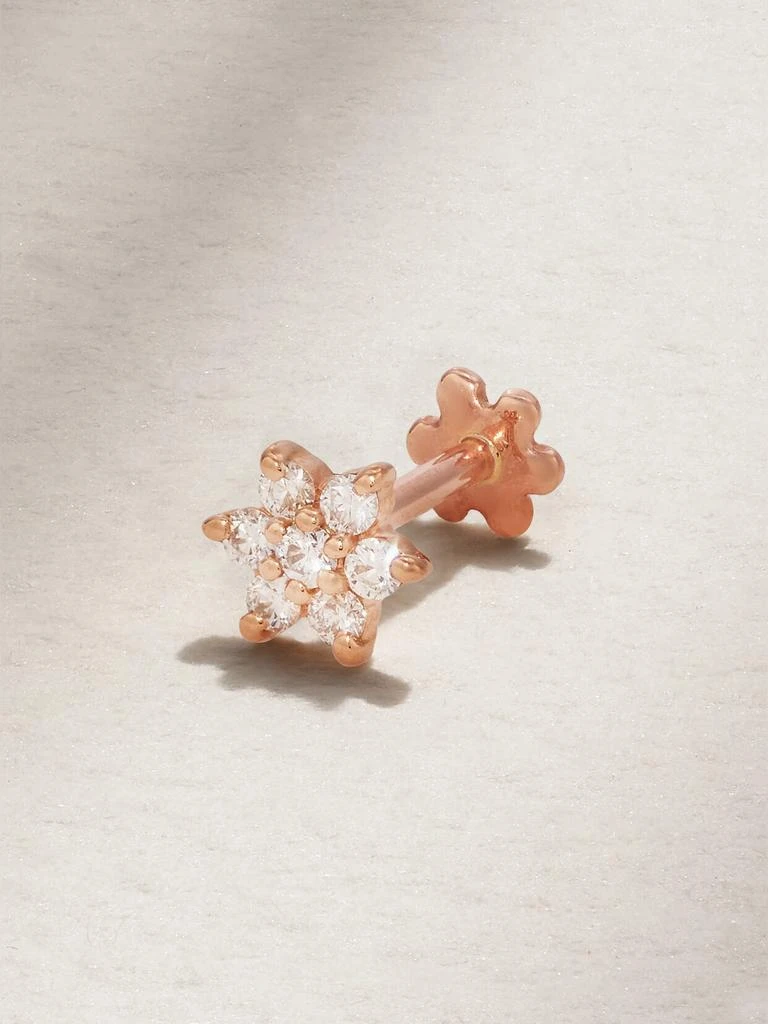 Maria Tash 18k 玫瑰金钻石单只耳钉（4.5 毫米） 1