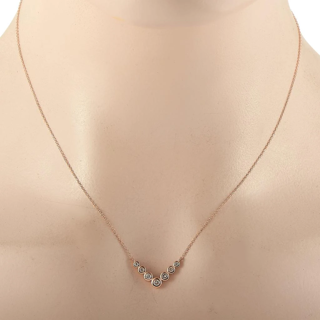 Non Branded 14K Rose Gold 0.25 ct Diamond Pendant Necklace 2