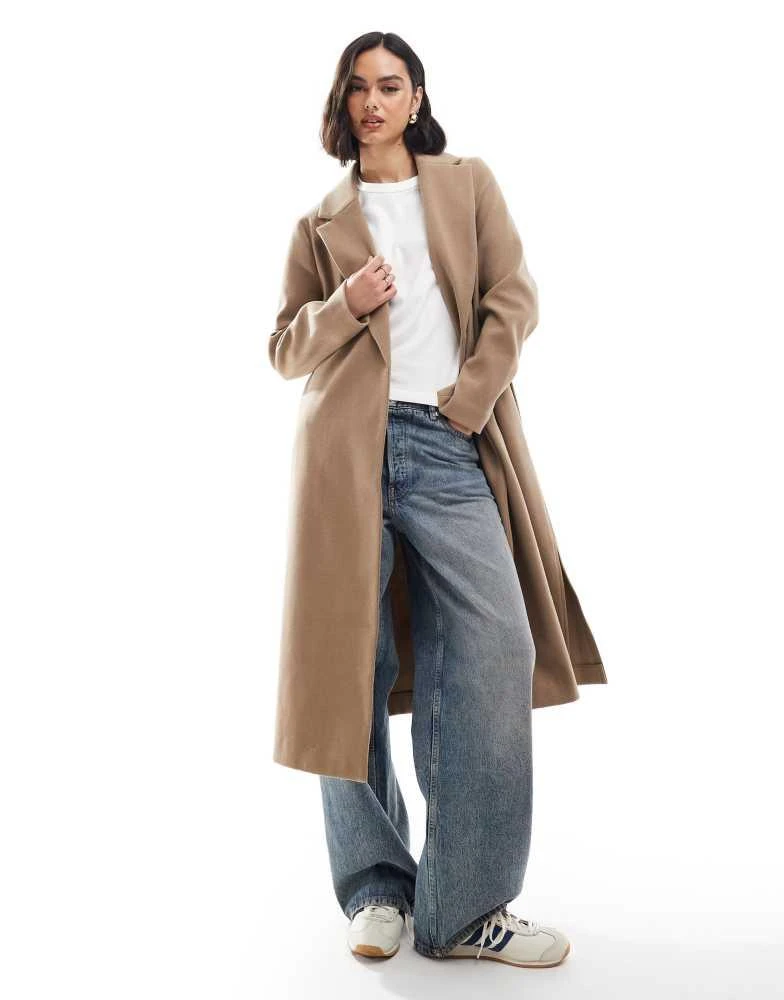 New Look New Look belted formal coat in camel 1