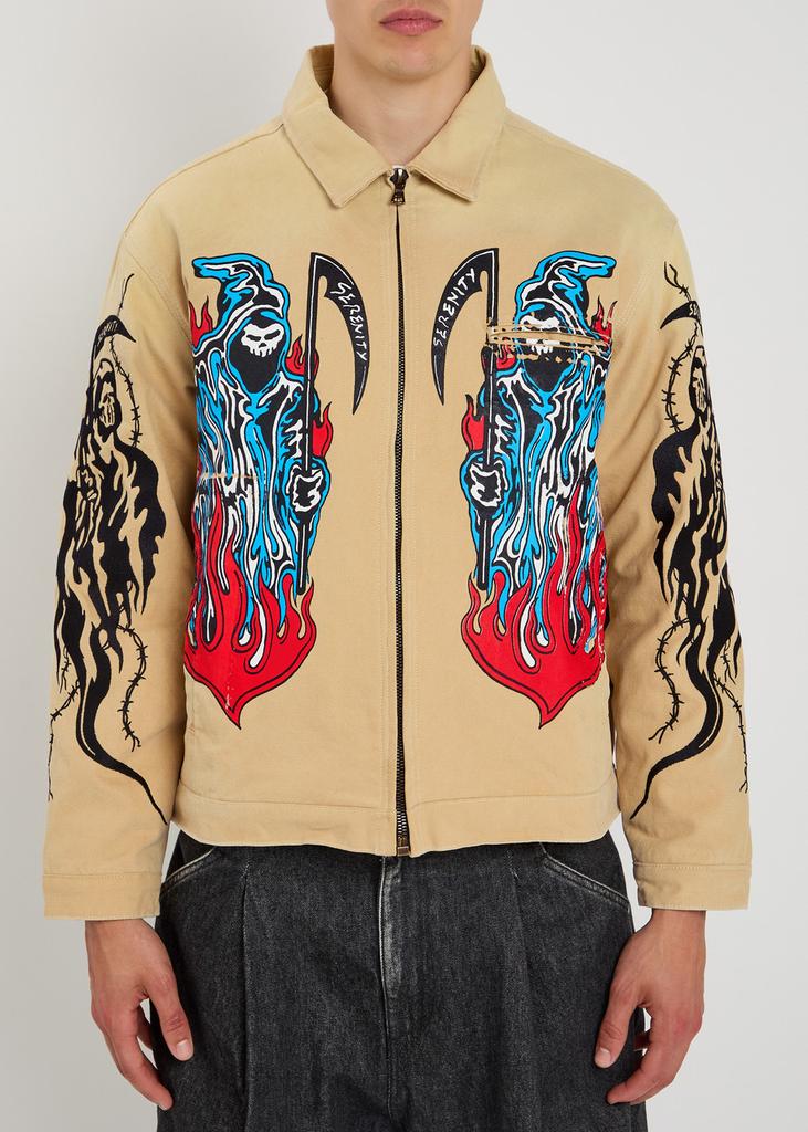 Warren Lotas Garage Printed Work canvas jacket
