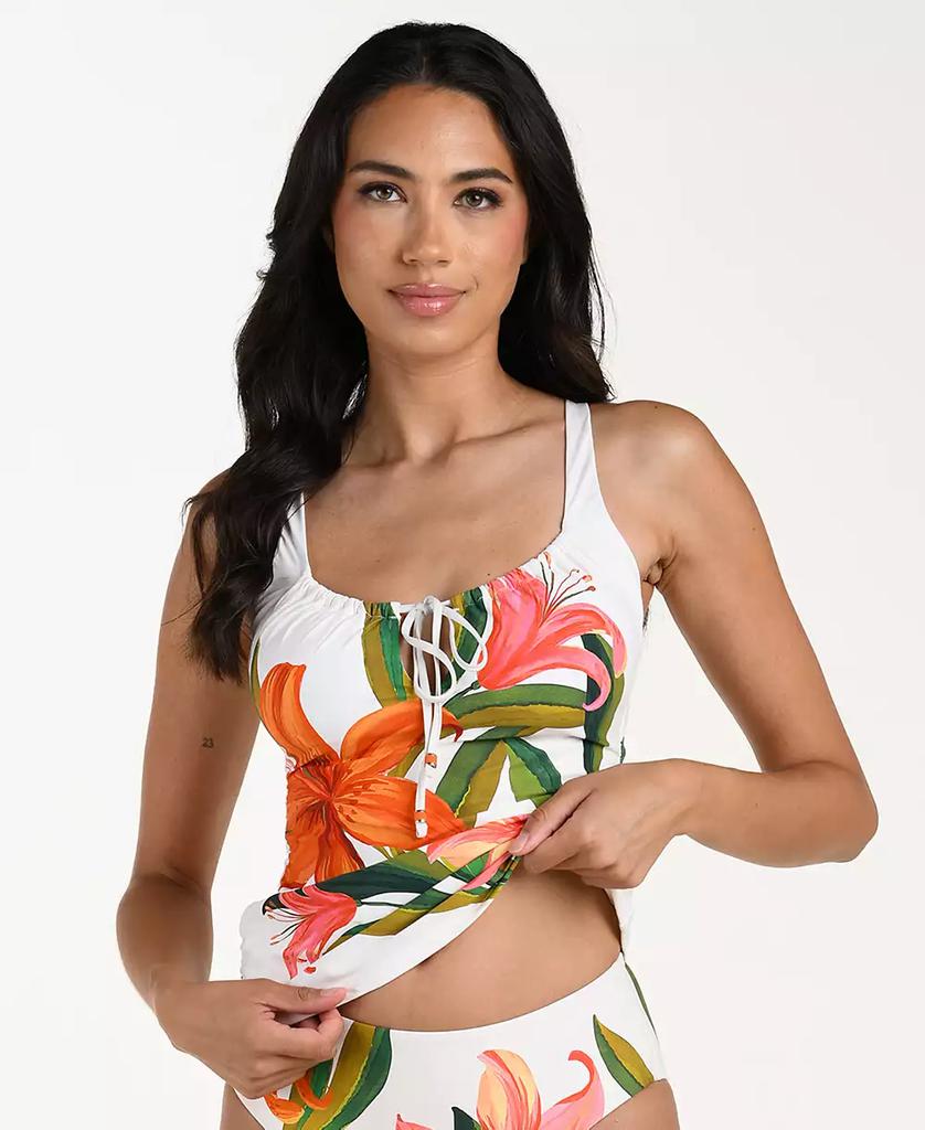 La Blanca Women's Jungle Blossoms Scoop Neck Tankini