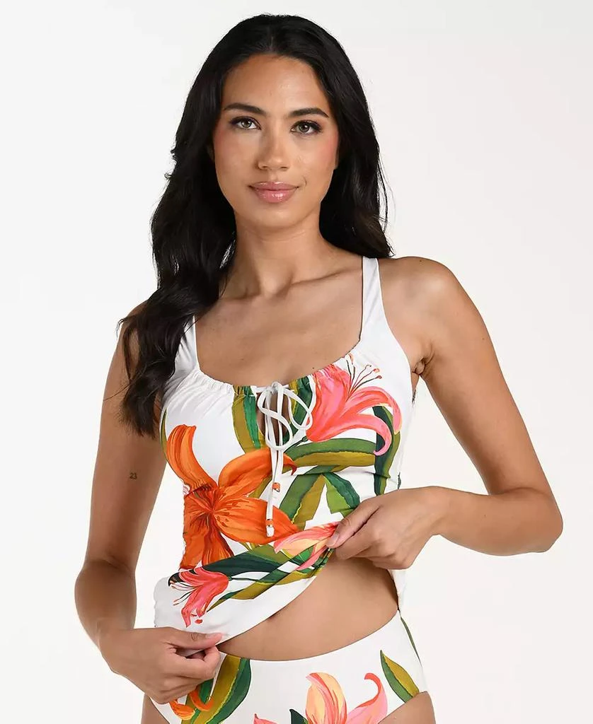 La Blanca Women's Jungle Blossoms Scoop Neck Tankini 1