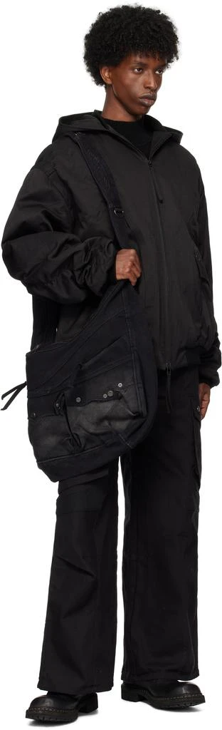 Professor.E Black Hooded Mega Bomber Jacket 4